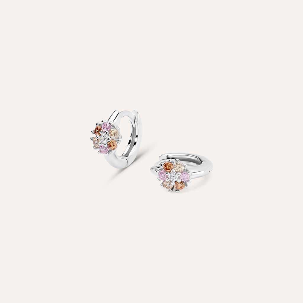 Orecchini A Cerchio Silver Baby Argento Rodiato Cubic Zirconia
