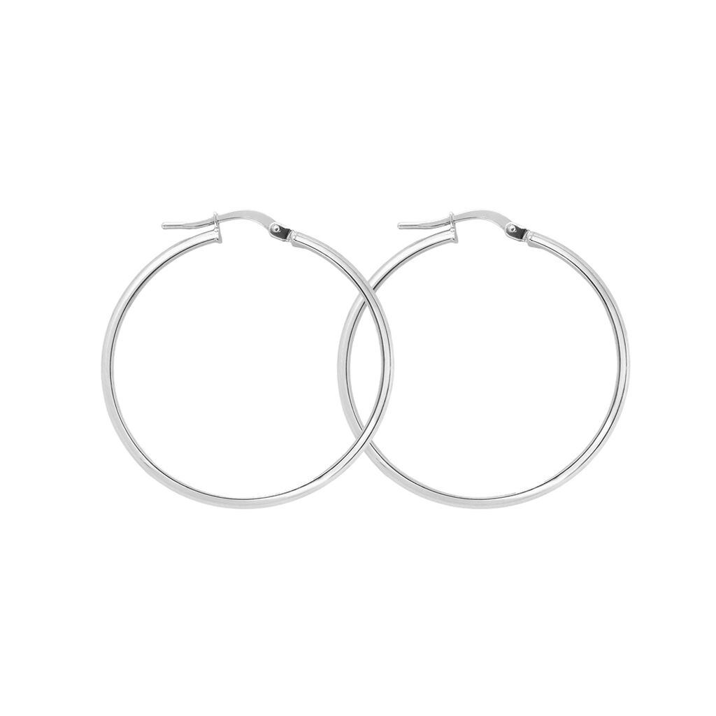 Orecchini A Cerchio Toujours Oro Bianco - Orecchini a Cerchio Donna | Stroili