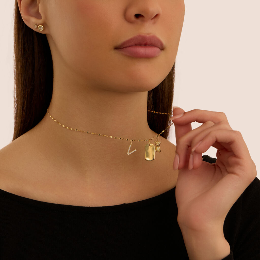 Pendente Po&egrave;me Oro Giallo Cubic Zirconia