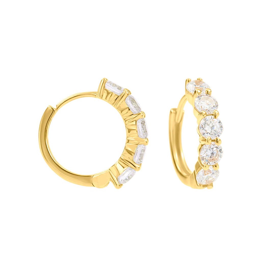 Orecchini A Cerchio Claire Oro Giallo Cubic Zirconia - Orecchini a Cerchio Donna | Stroili