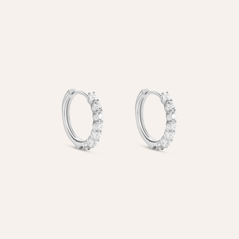 Orecchini A Cerchio Claire Oro Bianco Cubic Zirconia - Orecchini a Cerchio Donna | Stroili