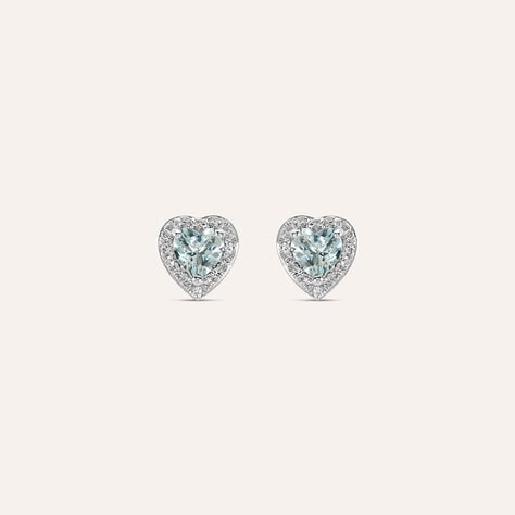 Orecchini Lobo Jasmine Oro Bianco Acquamarina Diamante - Orecchini a Lobo Donna | Stroili