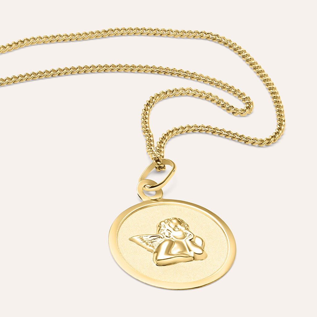 Ciondolo in oro bianco Pergamena con Angelo