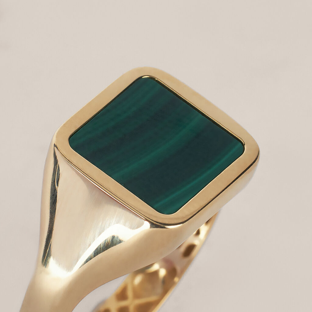 Anello Chevalier L'homme Or Oro Giallo Malachite - Anelli Chevalier Uomo | Stroili