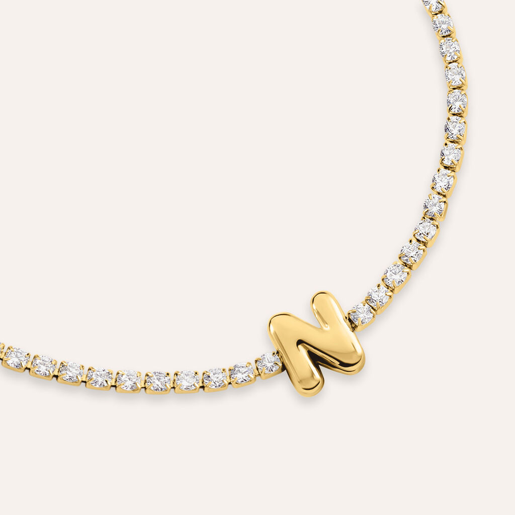 Bracciale Tennis Aura Acciaio Dorato Cubic Zirconia