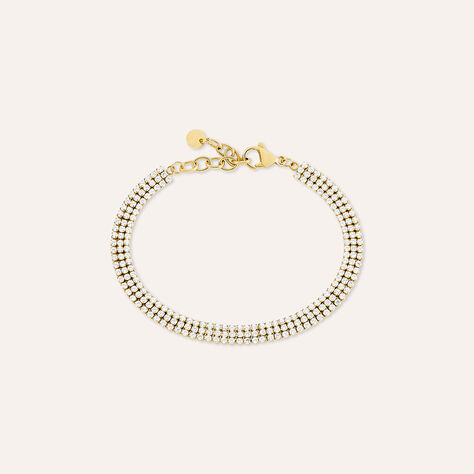 Bracciale Tennis Aura Acciaio Dorato Cubic Zirconia - Bracciali Tennis Donna | Stroili