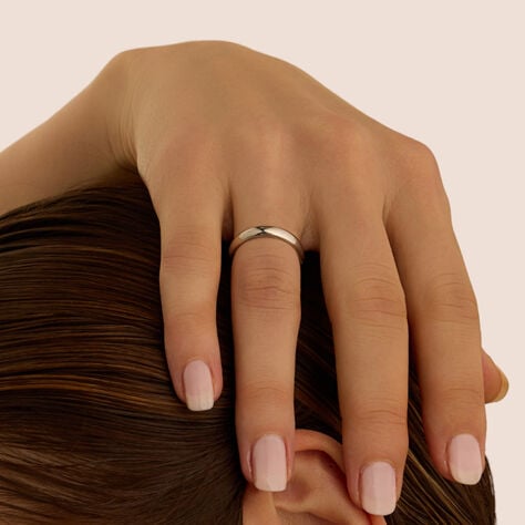 Fede Classica Leggera 3.6 mm Oro Bianco Diamante - Anelli con Incisione Unisex | Stroili