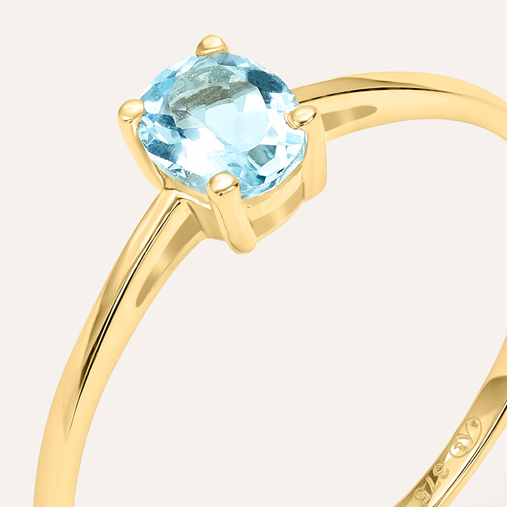 Anello Solitario Am&eacute;lie Oro Giallo Topazio