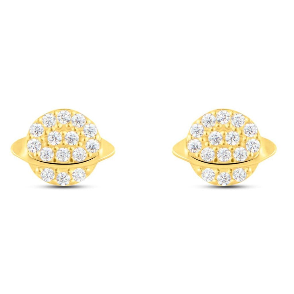 Orecchini Lobo Bon Ton Oro Giallo Cubic Zirconia