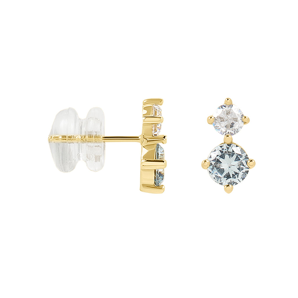 Orecchini Lobo Doppio Punto Luce Claire Oro Giallo Cubic Zirconia - Orecchini a Lobo Donna | Stroili