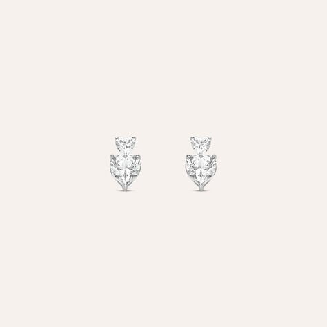 Orecchini Lobo Claire Oro Bianco Cubic Zirconia - Orecchini a Lobo Donna | Stroili