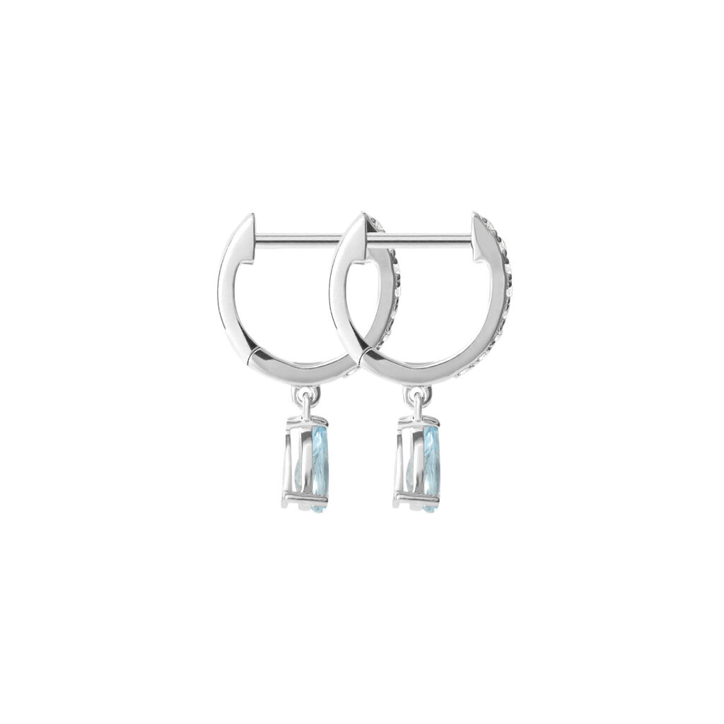 Orecchini A Cerchio Amélie Oro Bianco Topazio Cubic Zirconia - Orecchini a Cerchio Donna | Stroili