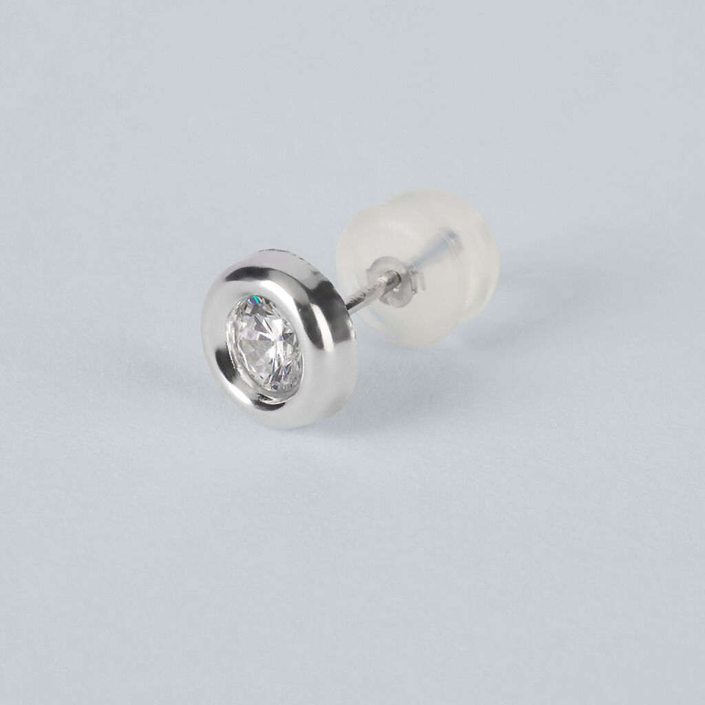 Orecchini Lobo Punto Luce Bon Ton Oro Bianco Cubic Zirconia - Orecchini a Lobo Donna | Stroili