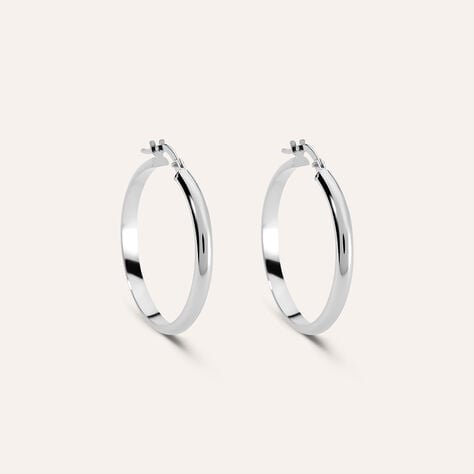 Orecchini A Cerchio Toujours Oro Bianco - Orecchini a Cerchio Donna | Stroili