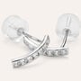 Orecchini Lobo Bon Ton Oro Bianco Cubic Zirconia