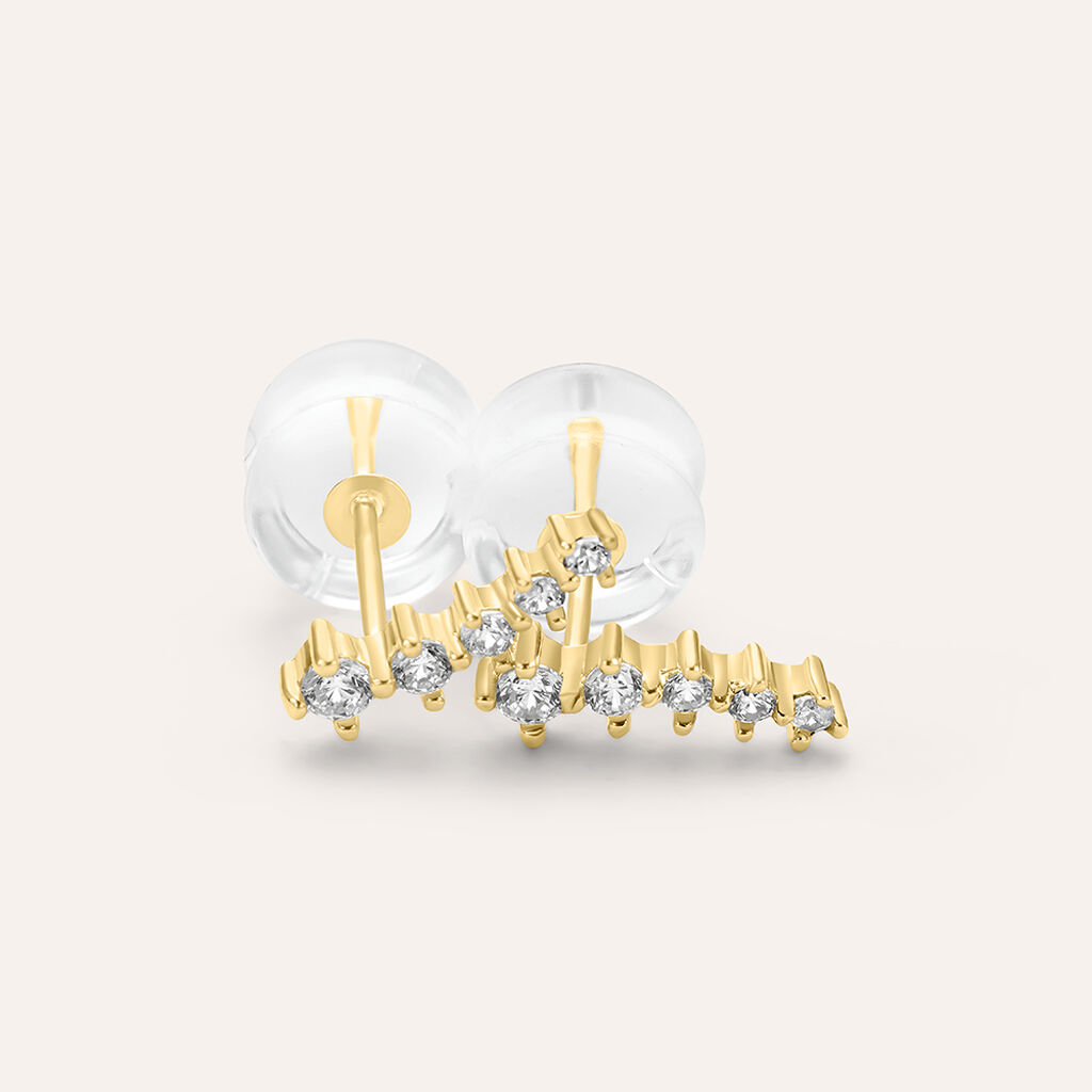 Orecchini Lobo Bon Ton Oro Giallo Cubic Zirconia