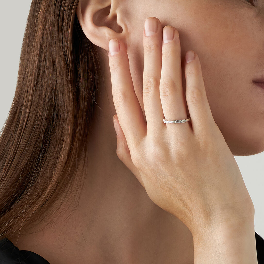 Anello Fascia Sophia Oro Bianco Diamante - Anelli con Pietre Donna | Stroili