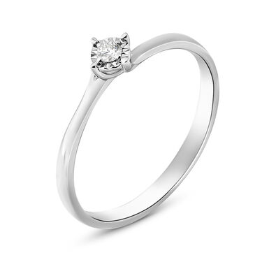 Anello Solitario Valentino Diamotion Oro Bianco Diamante