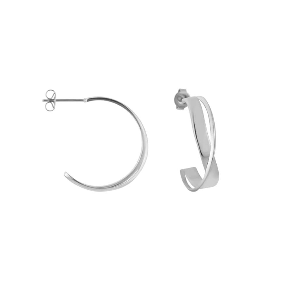 Orecchini a cerchio Lady Code Acciaio Cerchio Twist - Orecchini a Cerchio Donna | Stroili