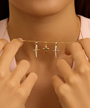Pendente Holy Oro Bianco Cubic Zirconia