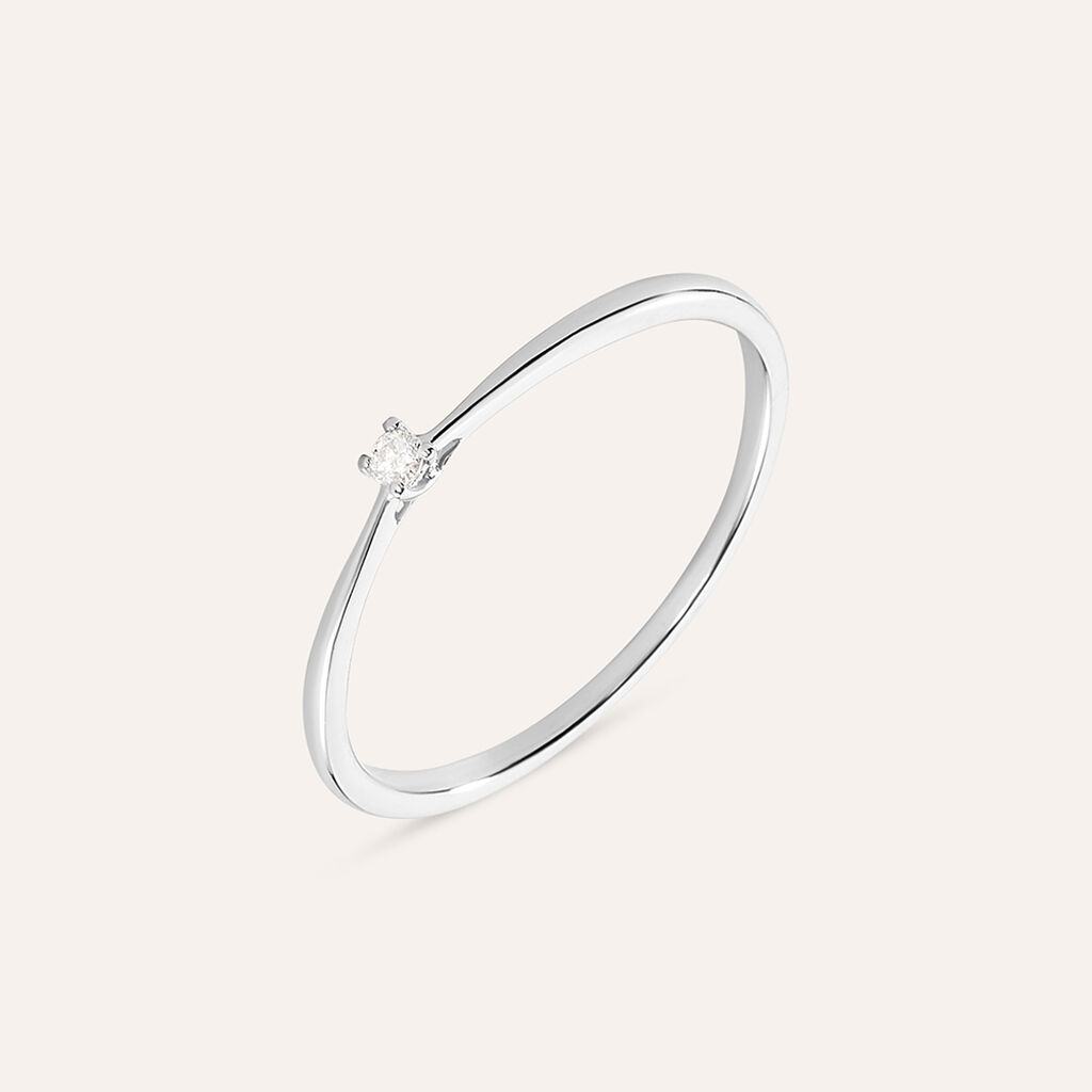 Anello Solitario Grace Oro Bianco Diamante