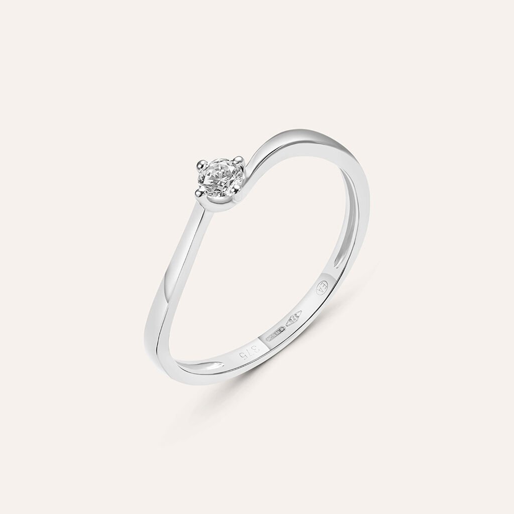 Anello Solitario Claire Oro Bianco Cubic Zirconia