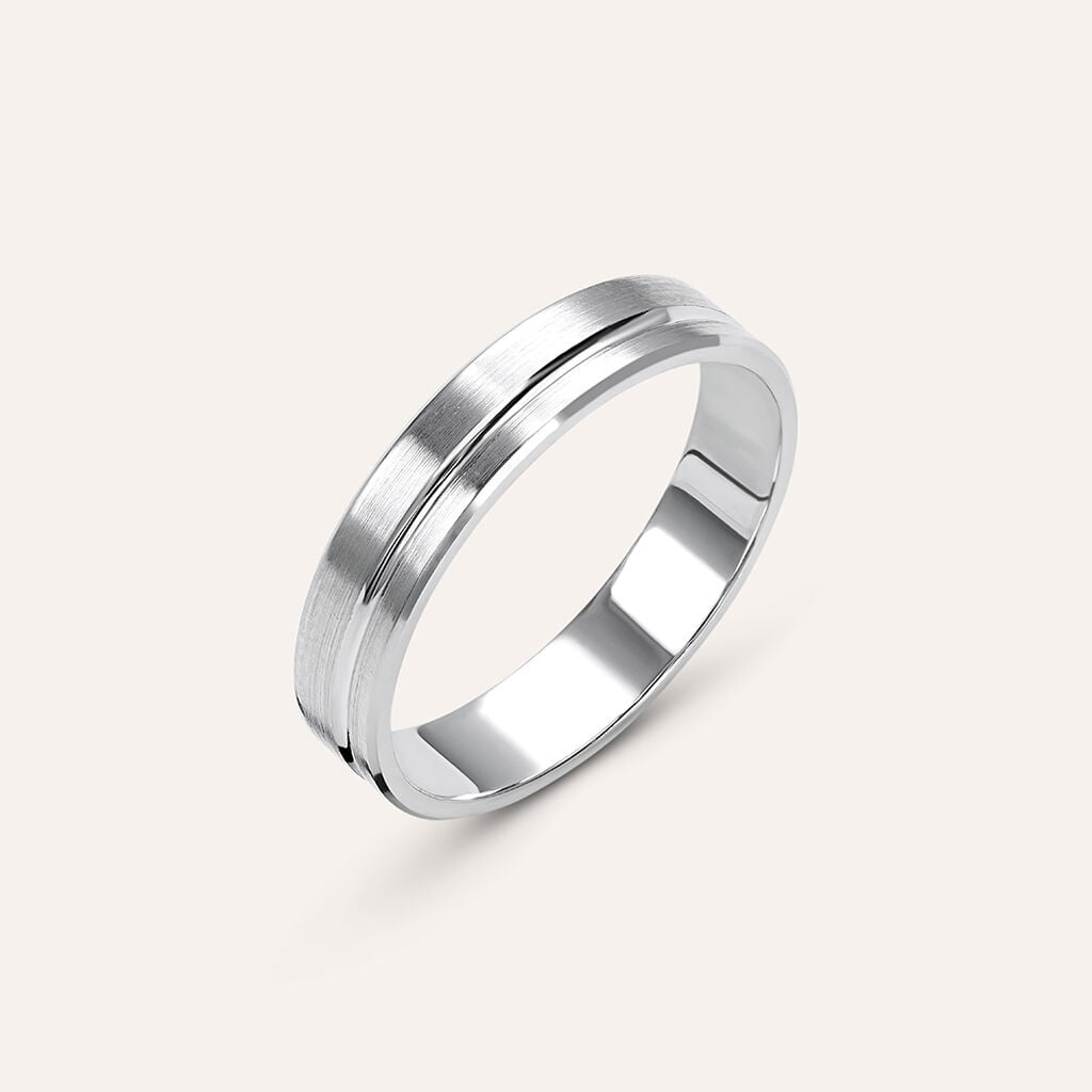 Fede Classica Satinata 4 mm Oro Bianco