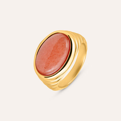 Anello Fascia Radiance Acciaio Dorato Agata - Anelli con Pietre Donna | Stroili