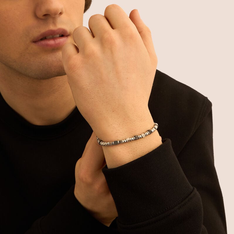 Bracciale Man Code Acciaio Ematite - Bracciali Uomo | Stroili