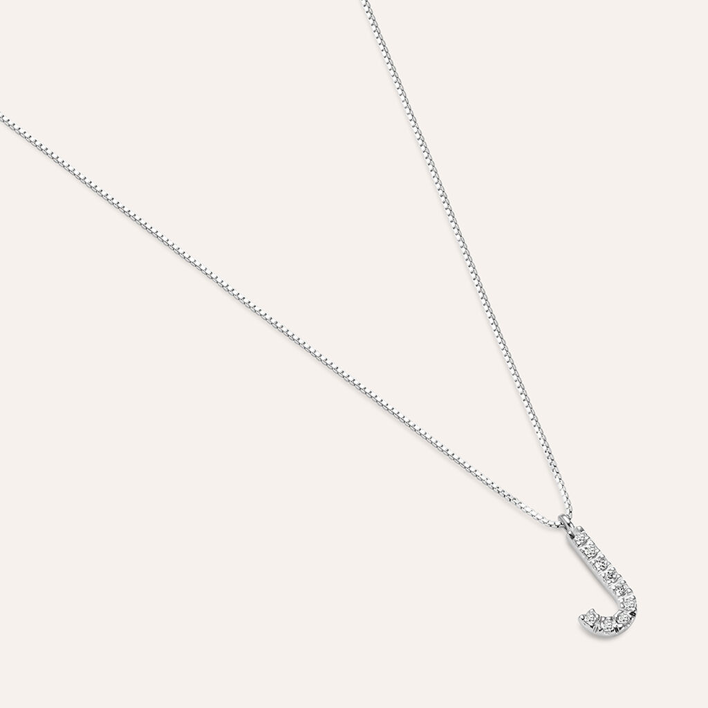 Collana Diamond Letters Oro Bianco Diamante - Collane Donna | Stroili