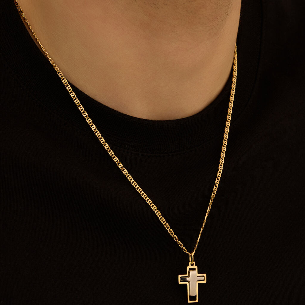 Pendente L'homme Or Oro Bicolore Giallo / Bianco