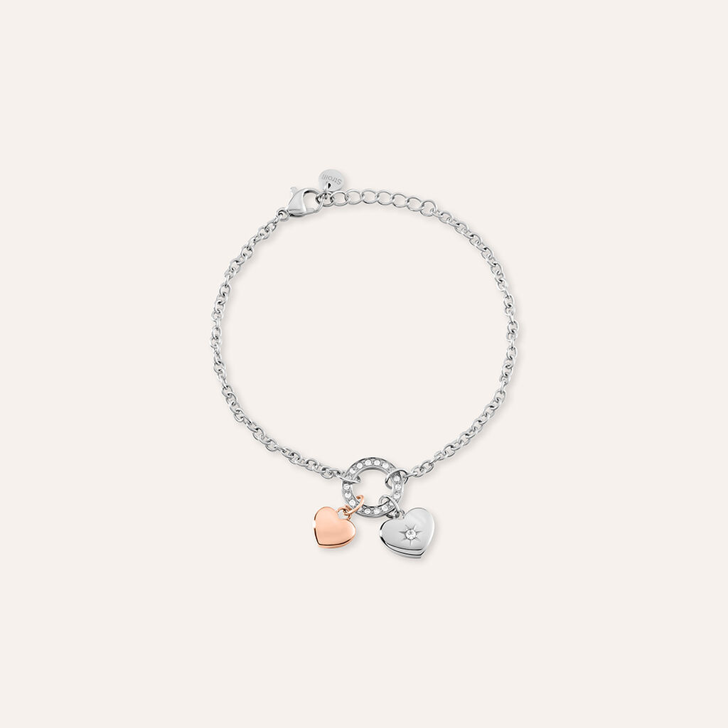 Bracciale Lady Chic Acciaio Bicolore Bianco / Rosa Cristallo - Bracciali Love Donna | Stroili