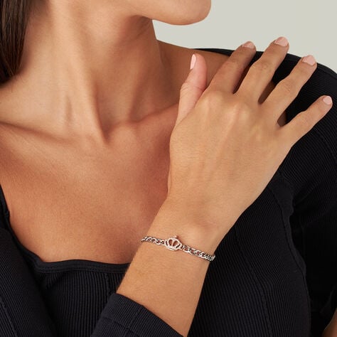 Bracciale Lady Chic Acciaio Bicolore Bianco / Rosa Cristallo - Bracciali Donna | Stroili