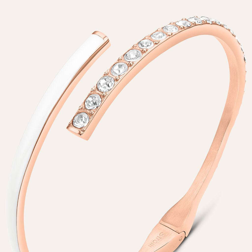 Bangle Lady Sweet Acciaio Rosa Cristallo - Bracciali Rigidi Donna | Stroili
