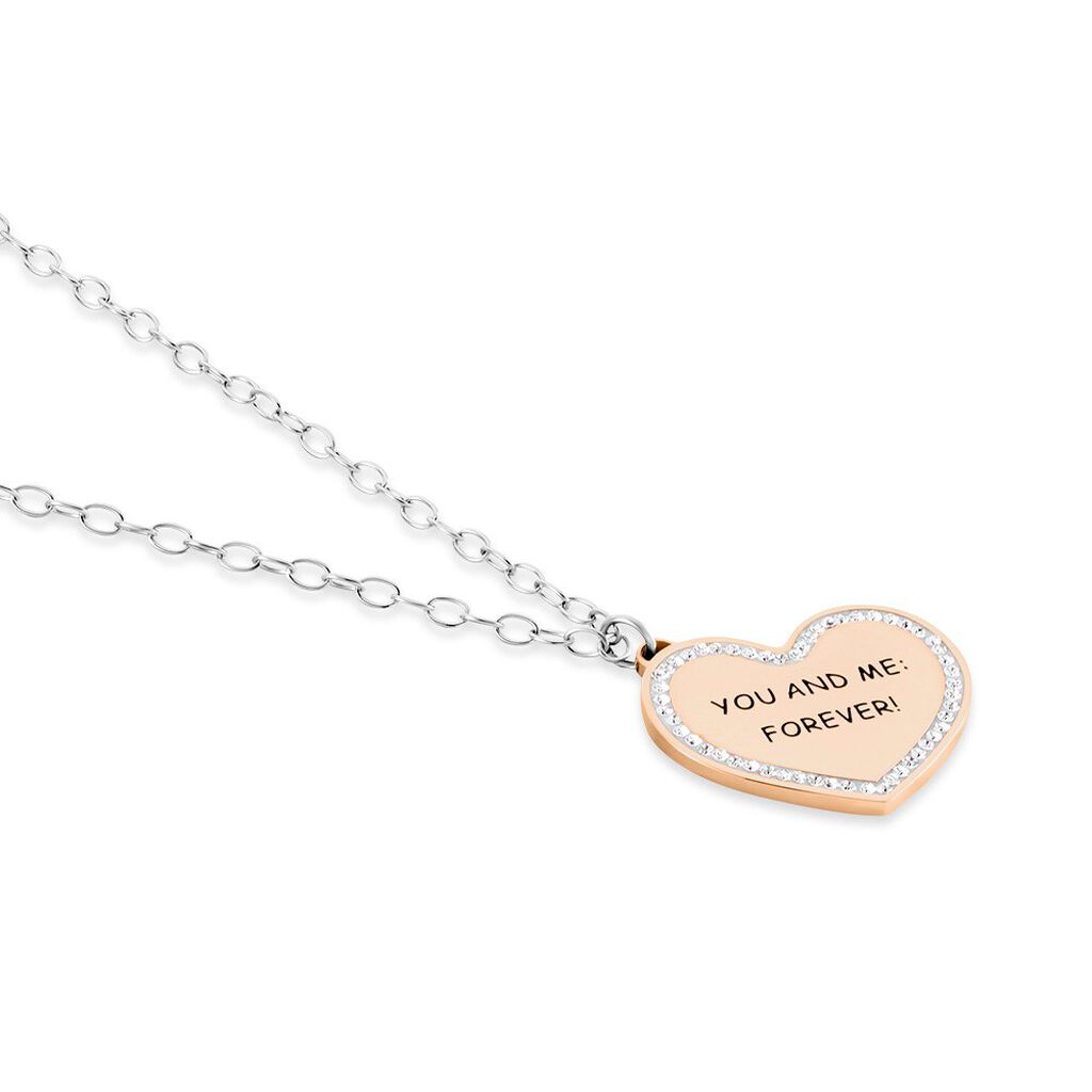 Collana Lady Message Acciaio Bicolore Love e Cristalli - Collane Donna | Stroili