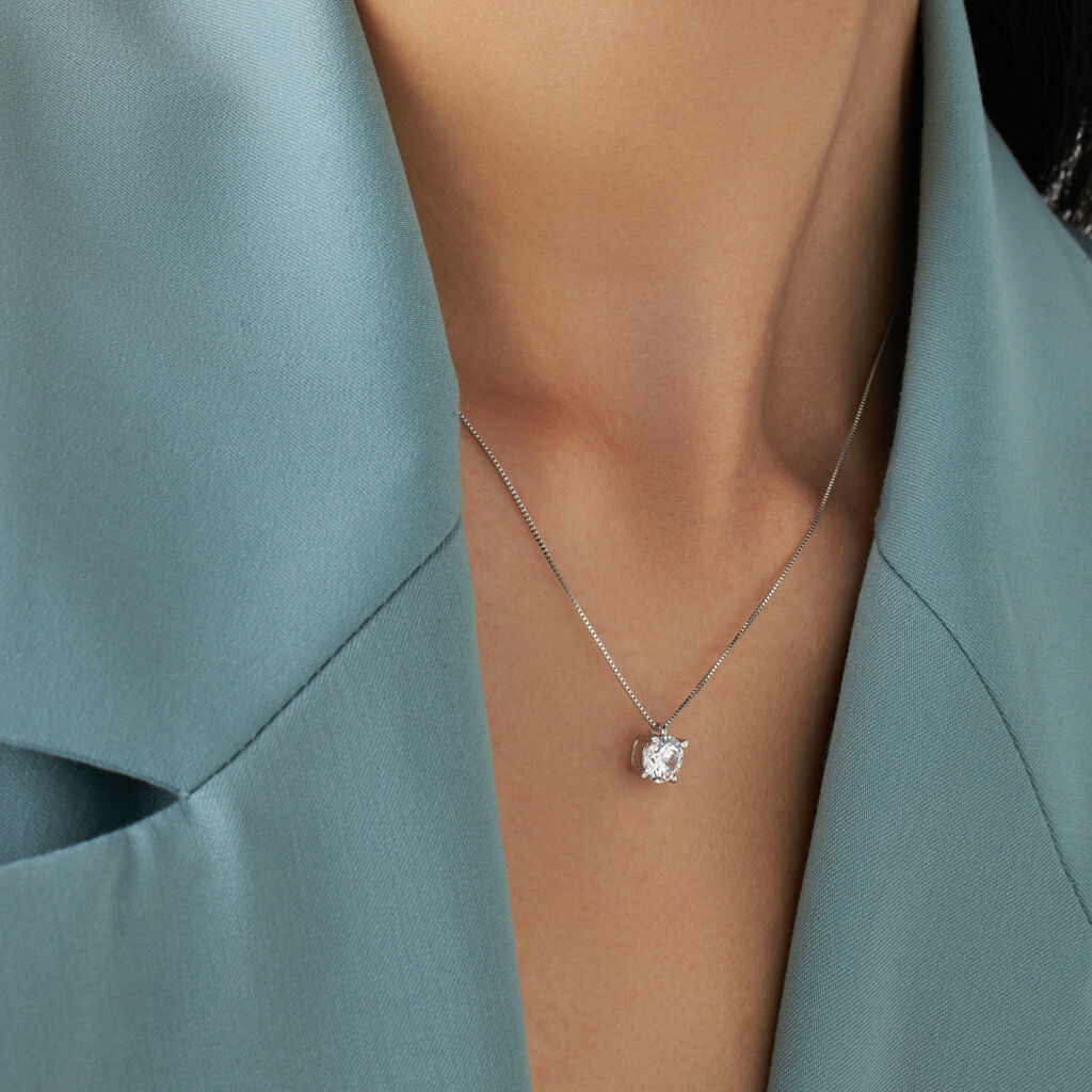 Collana Punto Luce Claire Oro Bianco Cubic Zirconia - Collane Punto Luce Donna | Stroili