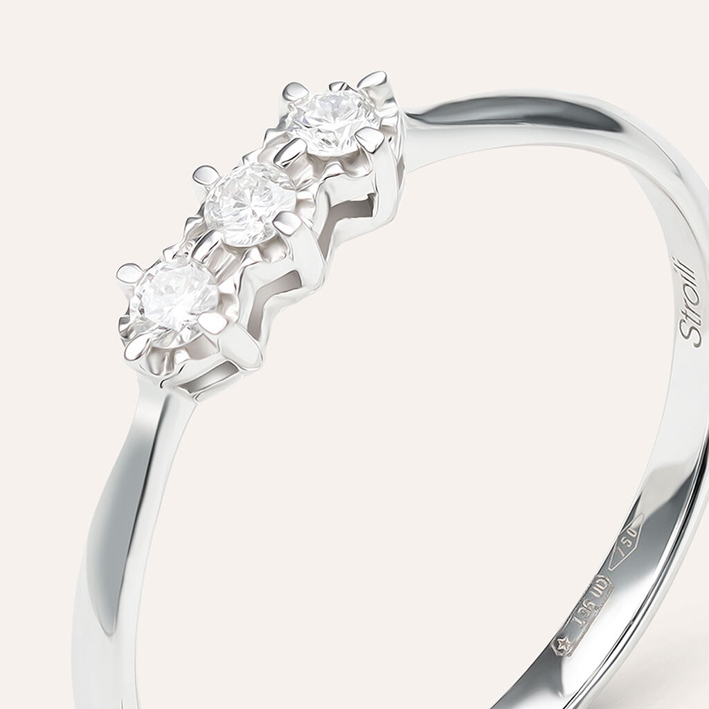 Anello Trilogy Diamazing Oro Bianco Diamante