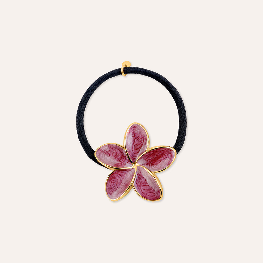 Accessorio Per Capelli Acciaio Dorato Smalto Burgundy