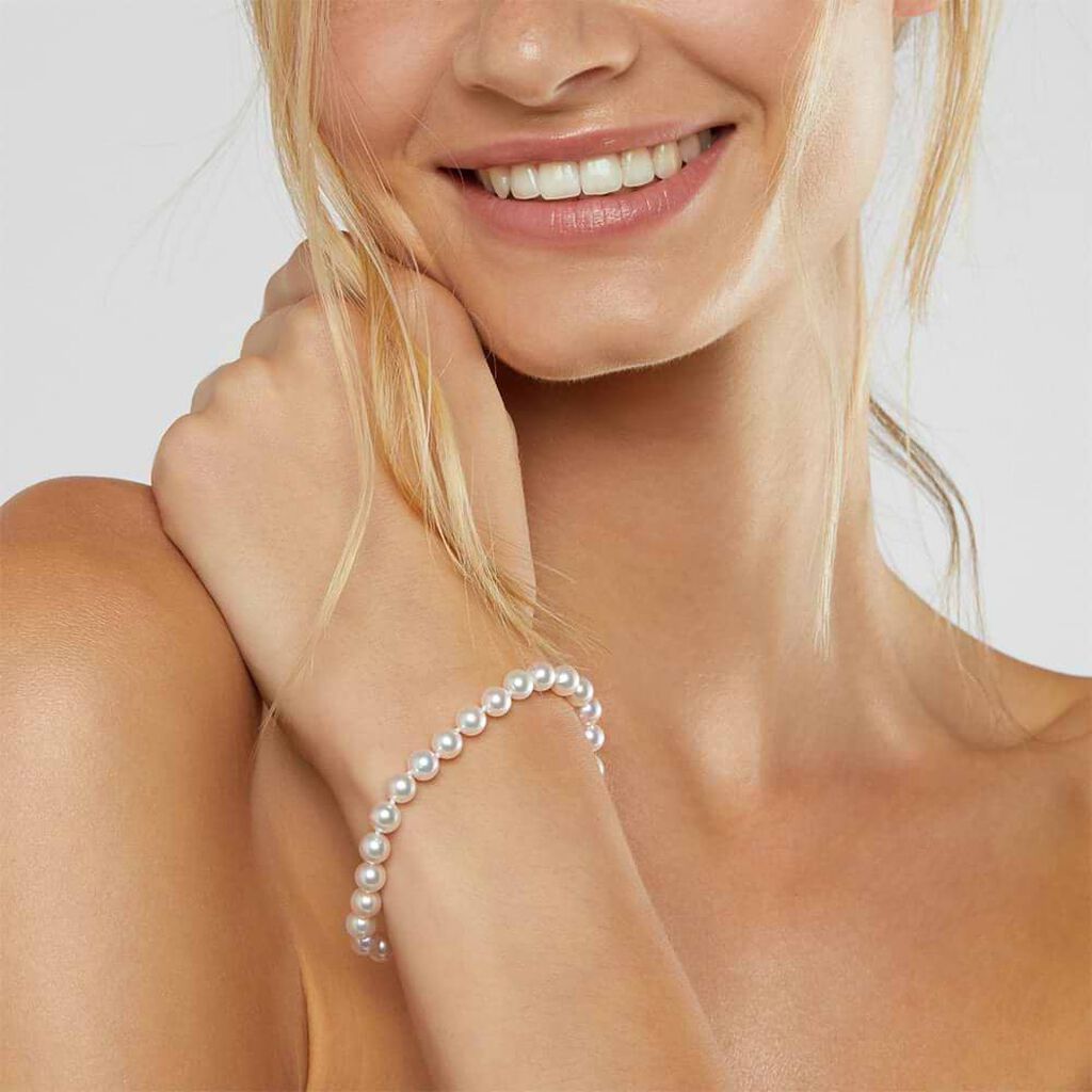 Bracciale Gabrielle Oro Bianco Perla Akoya - Bracciali Donna | Stroili