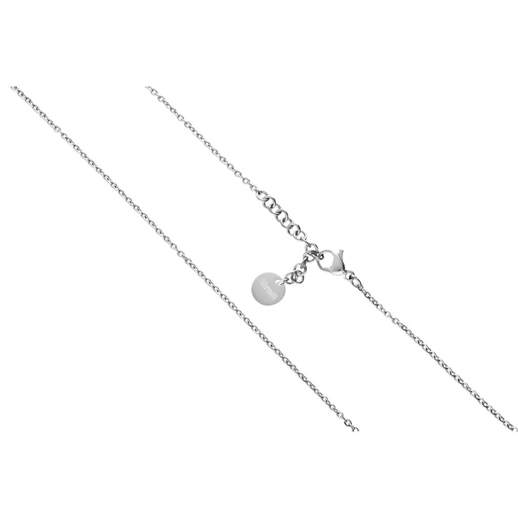 Girocollo con ciondolo luna lilla in acciaio e strass