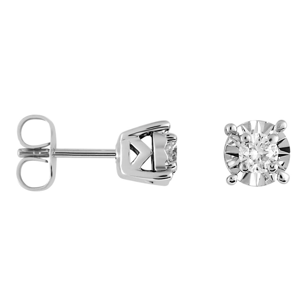 Orecchini Lobo Punto Luce Diamotion Oro Bianco Diamante 1670221 Stroili