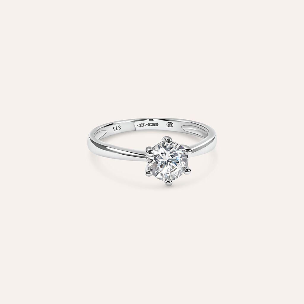 Anello Solitario Claire Oro Bianco Cubic Zirconia - Anelli con Pietre Donna | Stroili
