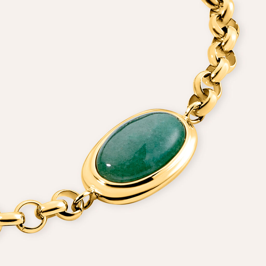 Bracciale Catena Radiance Acciaio Dorato Avventurina