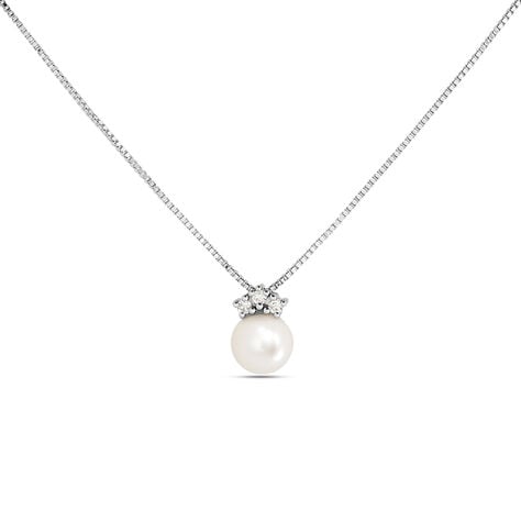 Collana Gold Pearls Oro Bianco Perla D'Acqua Dolce Diamante - Gioielli Donna | Stroili