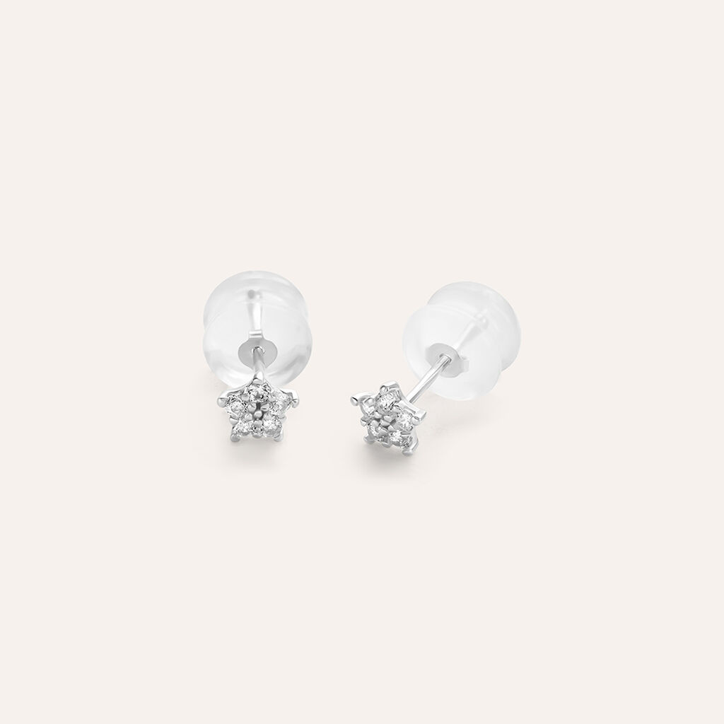 Orecchini Lobo Bon Ton Oro Bianco Cubic Zirconia - Orecchini a Lobo Donna | Stroili