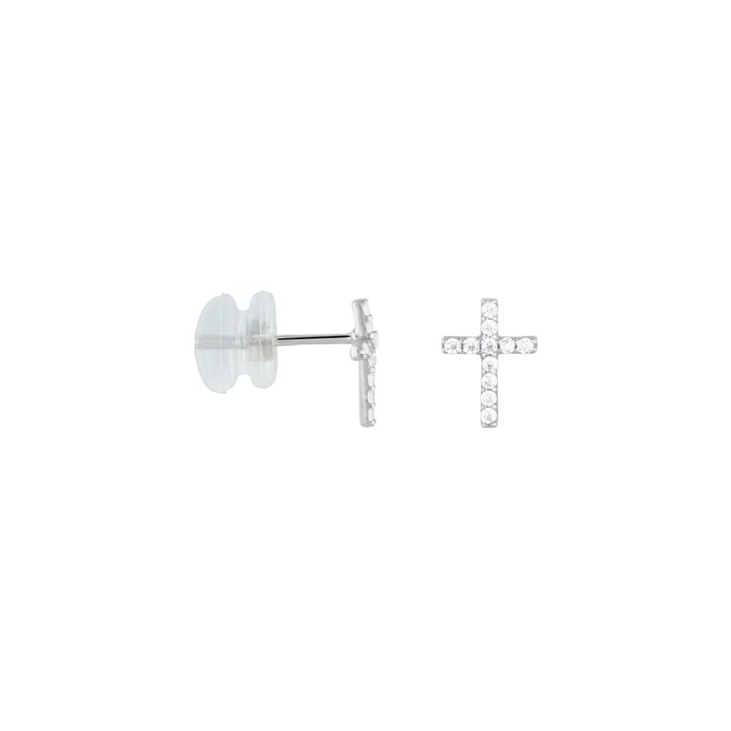 Orecchini Lobo Bon Ton Oro Bianco Cubic Zirconia - Orecchini a Lobo Donna | Stroili