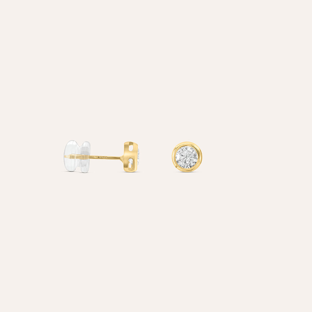 Orecchini Lobo Punto Luce Claire Oro Giallo Cubic Zirconia - Orecchini a Lobo Donna | Stroili