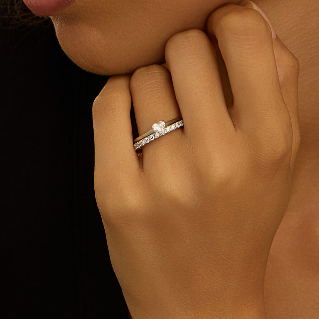 Anello Fantasia Diamade Oro Bianco Diamante Lab-Grown