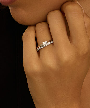 Anello Fantasia Diamade Oro Bianco Diamante Lab-Grown