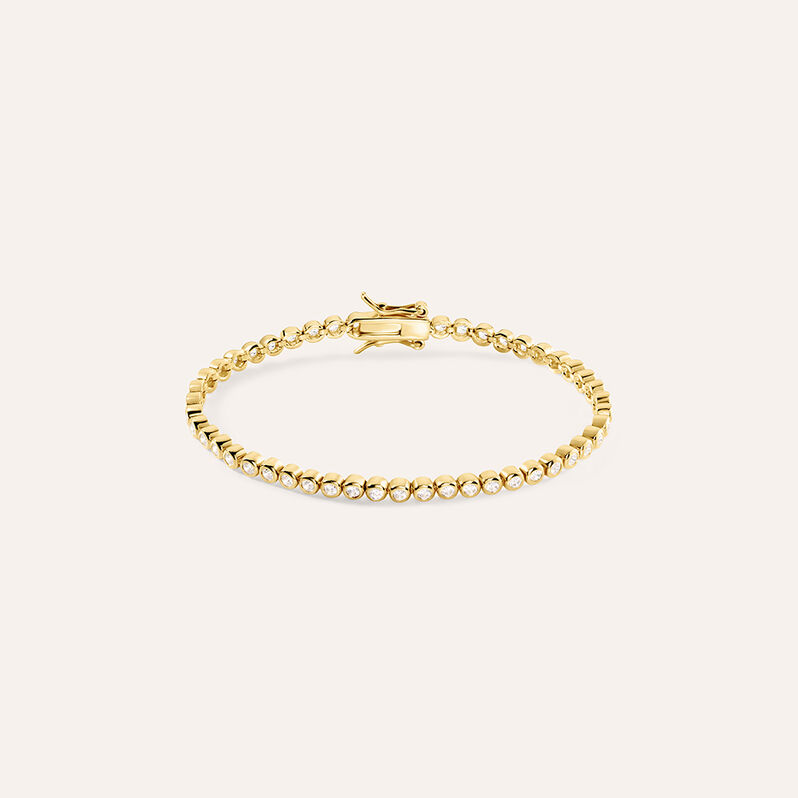 Bracciale Tennis Silver Glow Argento Dorato Cubic Zirconia - Bracciali Tennis Donna | Stroili
